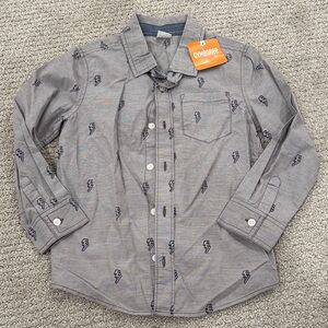 Gymboree Gray Shirt with Lightning Bolt Design Size 5T